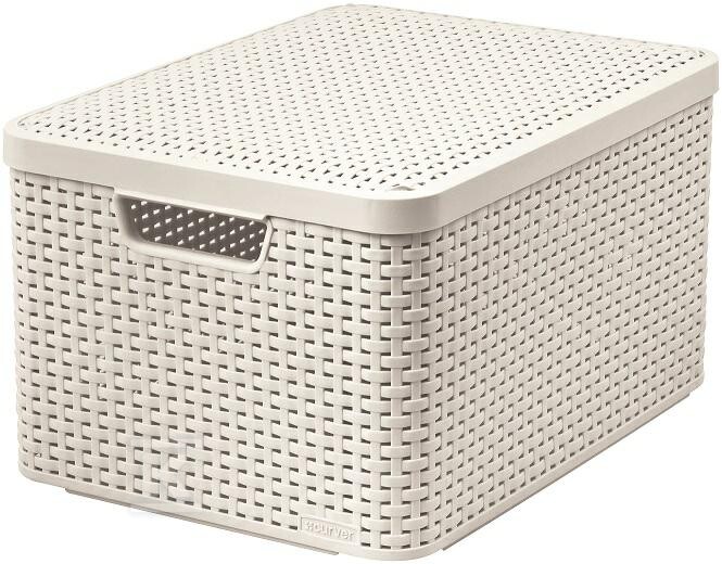 Koszyk L z pokrywą 30L kremowy - CRV205862