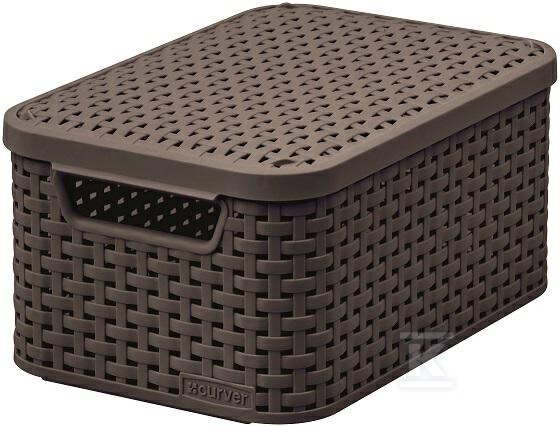Koszyk S z pokrywą 6L ciemny brąz - CRV205839
