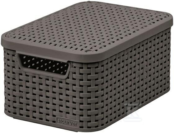 Koszyk S z pokrywą 6L ciemny szary - CRV205841