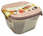 Pojemnik na żywność FRESH&GO 0,25L+0,8L+1,7L kwadratowy beżowy