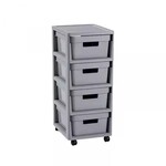 Regał INFINITY na kółkach 4x11L jasno szary