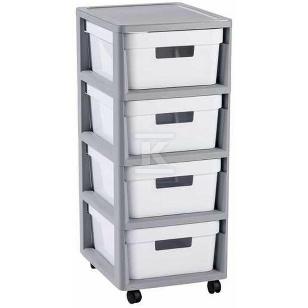 Regał INFINITY na kółkach 4x11L szaro - CRV231559
