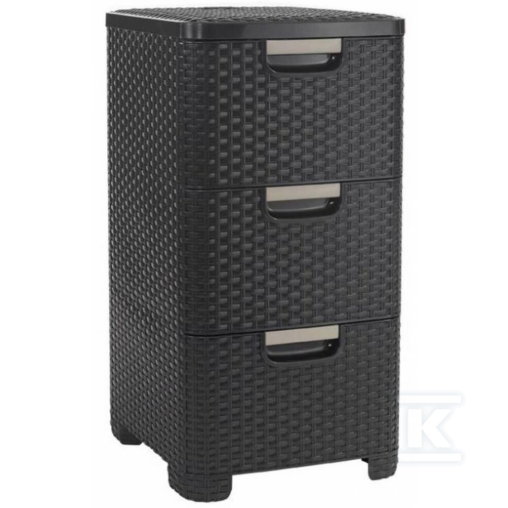 Regał z 3 szufladami 3x14L ciemny brąz - CRV206313