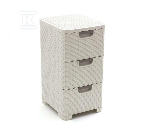 Regał z 3 szufladami 3x14L kremowy - CRV206314