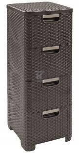 Regał z 4 szufladami 4x14L ciemny brąz - CRV209906