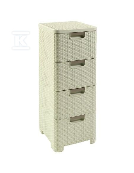 Regał z 4 szufladami 4x14L kremowy - CRV209907