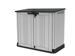 Skrzynia ogrodowa-balkonowa MIDI szaro-czarna 132x71,5x113,5cm