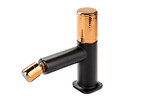 Bateria ARDESIA bidetowa, korek automatyczny metalowy, rose gold / black