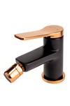 Bateria SEPPIA bidetowa, korek automatyczny metalowy, rose gold / black
