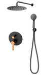 Bateria ZAFFIRO zestaw z baterią podtynkową 2-funkcyjny, rose gold / black