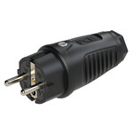 Wtyczka w pełni gumowa przenośna, seria TAURUS2 16A 3P 230V uni-schuko IP54 czarny pierścień