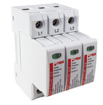 Обмежувач перенапруги типу T1+T2, 4 полюси, Limp: 12,5 кА (10/350), In: 30kA (8/20), Imax: 60kA, Uc: 275V AC RSP-T1T2-AC 12.5/4P