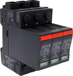 Обмежувач перенапруги типу T1+T2, 3 полюси, 1200 V DC, Imax: 65kA, In: 25kA, Iimp: 12.5 kA (10/350) RSP-PV12.5-1200-3P