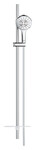 Rainshower SmartActive 130 Zestaw z drążkiem prysznicowym, 3 strumienie, chrom, ogranicznik przepływu 9,5 l/min., DreamSpray idealny strumień wody, silikonowe dysze SpeedClean, przycisk SmartTip do zmiany strumieni, drążek 900 mm, regulacja rozstawu mocowań ściennych drążka, wąż 1750 mm