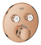 Grohtherm SmartControl Термостатичний змішувач для керування двома виходами води, теплий захід, безпечний замок, метал, кругла розетка, перемикач SmartControl, настінний монтаж упритул