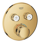 Grohtherm SmartControl Термостатичний змішувач для керування двома виходами води, прохолодний схід сонця, запобіжний замок, метал, кругла розетка, перемикач SmartControl, настінний монтаж впритул