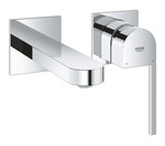 Одноважільний змішувач для раковини GROHE Plus на 2 отвори, розмір M, хром, обмежувач потоку 5,7 л/хв, вилив 147 мм, настінний монтаж