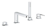 Одноважільний змішувач для ванни GROHE Plus на 4 отвори, хром, кромка, керамічна головка 35 мм, витрата 6,6 л / хв, металевий важіль