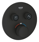 Bateria termostatyczna podtynkowa Grohtherm SmartControl, 38/43/46°C, 2 wyjścia czarny mat