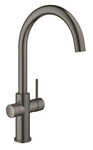 Кухонна система GROHE Red Duo окріп, шліфований твердий графіт, кран і бойлер 4 л, доступ до звичайної води і окропу, керамічна головка 28 мм, запобіжник, кут повороту виливу тип С 150 °, фільтр в комплекті