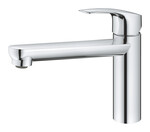 Bateria zlewozmywakowa Eurosmart jednouchwytowa, stal nierdzewna, kąt obrotu wylewki 90 ° głowica Ceramiczna 35 mm, wyciągana wylewka z przełącznikiem strumienia