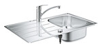 Zlewozmywak K200 z baterią kuchenną GROHE Eurosmart, chrom