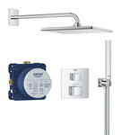 Podtynkowy zestaw prysznicowy z deszczownicą Grohtherm Cube Rainshower Mono 310 Cube, chrom, z elementem podtynkowym