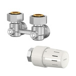 Zestaw termostatyczny z głowicą TC-S3 M30x1,5 i dwururowym blokiem kurków kątowym ME2/50 3/4"-3/4"E?