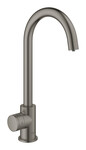 Стовповий клапан GROHE Blue Home Mono, шліфований твердий графіт, стрижневий клапан, фільтр 600 л, охолоджувач і балон CO2, доступ лише до фільтрованої / газованої води, кут повороту носика типу C 150 °, модуль Buetooth