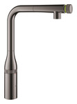 Bateria zlewozmywakowa Essence SmartControl z Funkcją SmartControl, hard graphite, osobne kanały wodne, kąt obrotu wylewki 140°, wyciągana wylewka, pierścień na korpusie do regulacji temperatury i ciśnienia