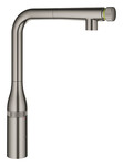 Bateria zlewozmywakowa Essence SmartControl z Funkcją SmartControl, brushed hard graphite, osobne kanały wodne, kąt obrotu wylewki 140°, wyciągana wylewka, pierścień na korpusie do regulacji temperatury i ciśnienia