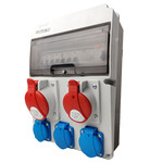 Építkezési elosztórendszer 32A 16A 3x230V, biztosítékkal ellátott, IP54, Doktorvolt JUN-S/FI DV-0294-F