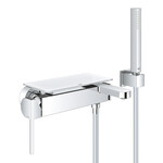 GROHE Plus Одноважільний змішувач для ванни, хром, монтаж на стіну, керамічна головка 35 мм, обмежувач температури, з душовою гарнітурою