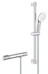 Prysznicowa bateria termostatyczna Grohtherm 1000 Performance Prysznicowa bateria termostatyczna bez przyłączy, chrom, blokada bezpieczeństwa SafeStop, izolowana powierzchnia CoolTouch, przycisk oszczędnościowy Eco, w zestawie: słuchawka prysznicowa 2 strumienie, drążek prysznicowy 600 mm