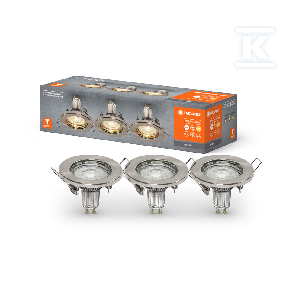 Oprawa SPOT SET RECESS GU10 3x2.6W GU10 - 4058075611290