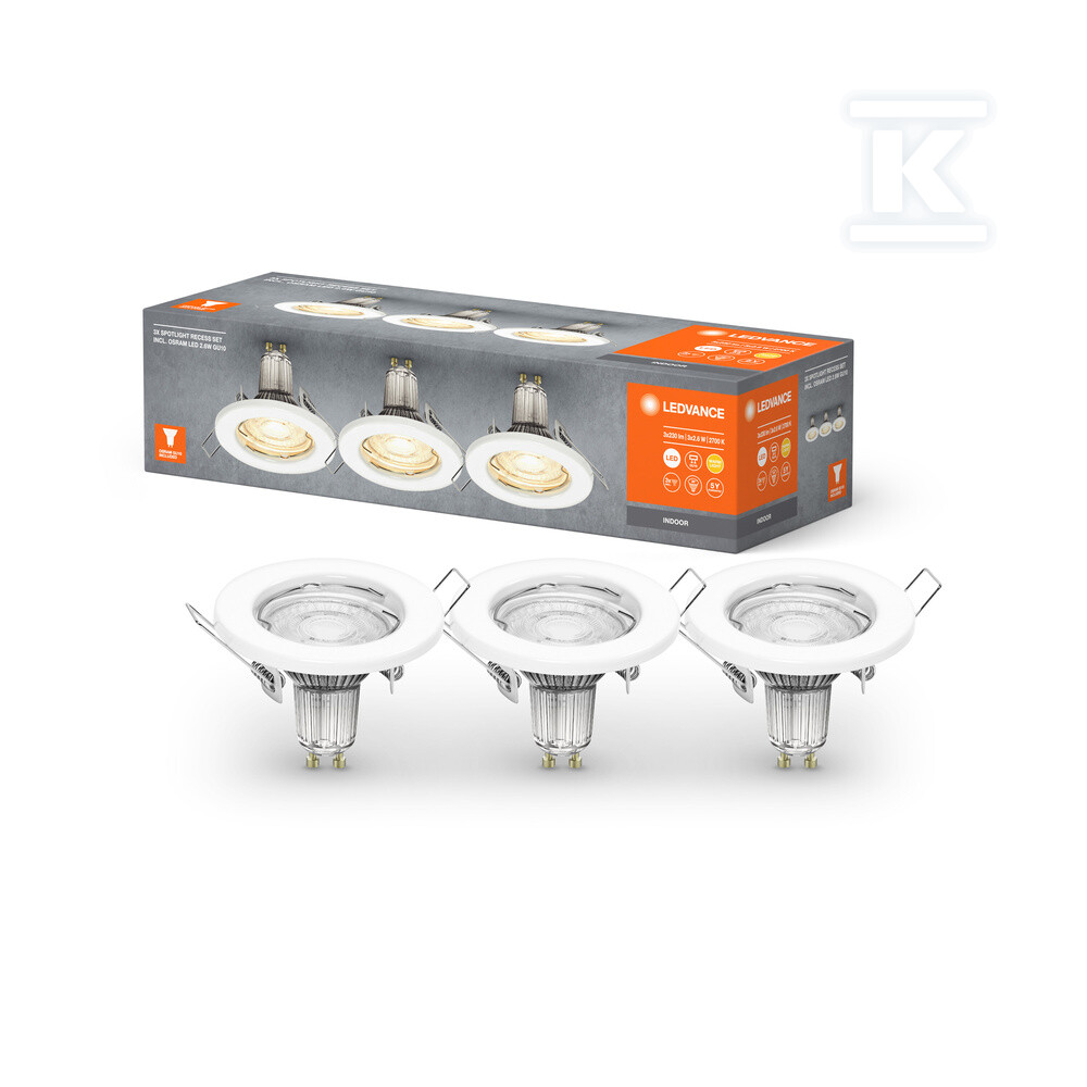 Oprawa SPOT SET RECESS GU10 3x2.6W GU10 - 4058075611313