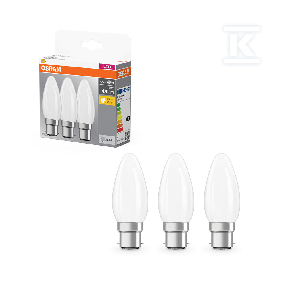 Żarówka LED BASE CLASSIC B 4.2W 827 - 4058075654358