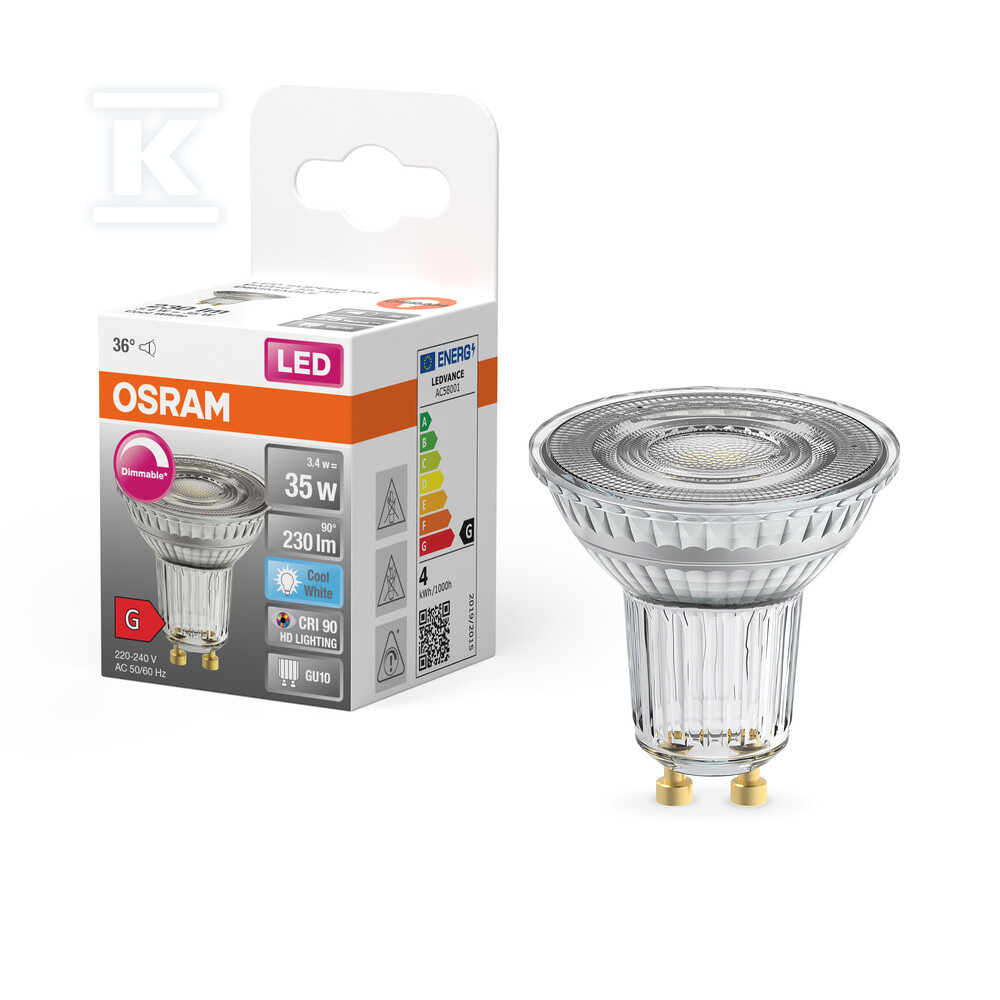 Лампа LED SUPERSTAR PAR16 3.4W 940 GU10 - 4058075797666
