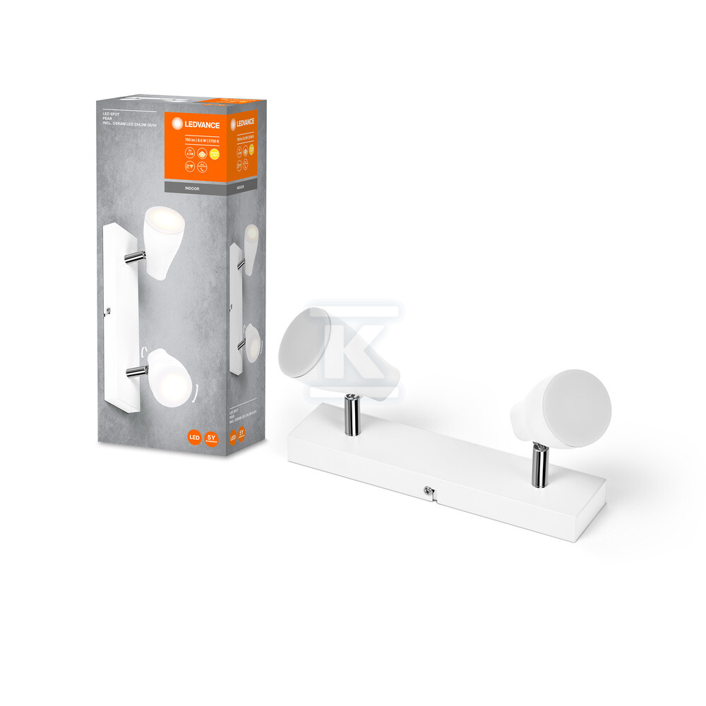 Oprawa SPOT PEAR WHITE 2 x 4.3W 2700K - 4058075826434