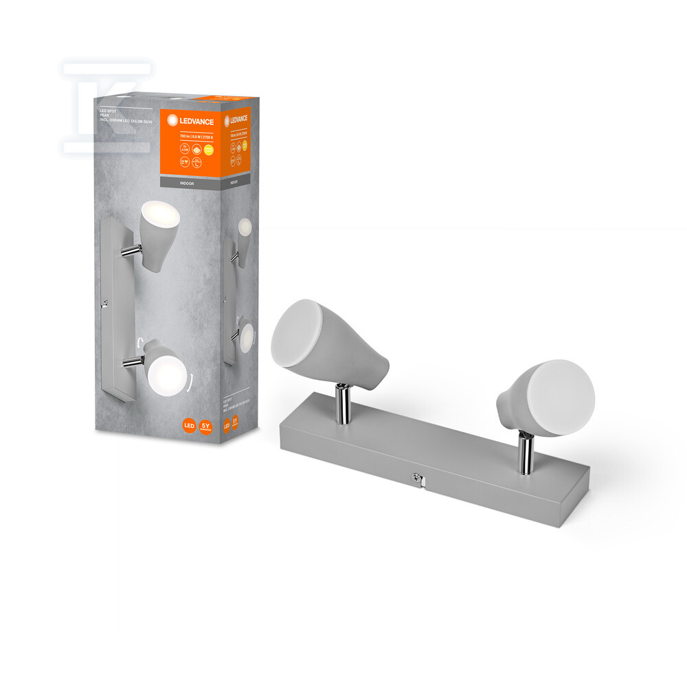 Oprawa SPOT PEAR GREY 2 x 4.3W 2700K - 4058075826519