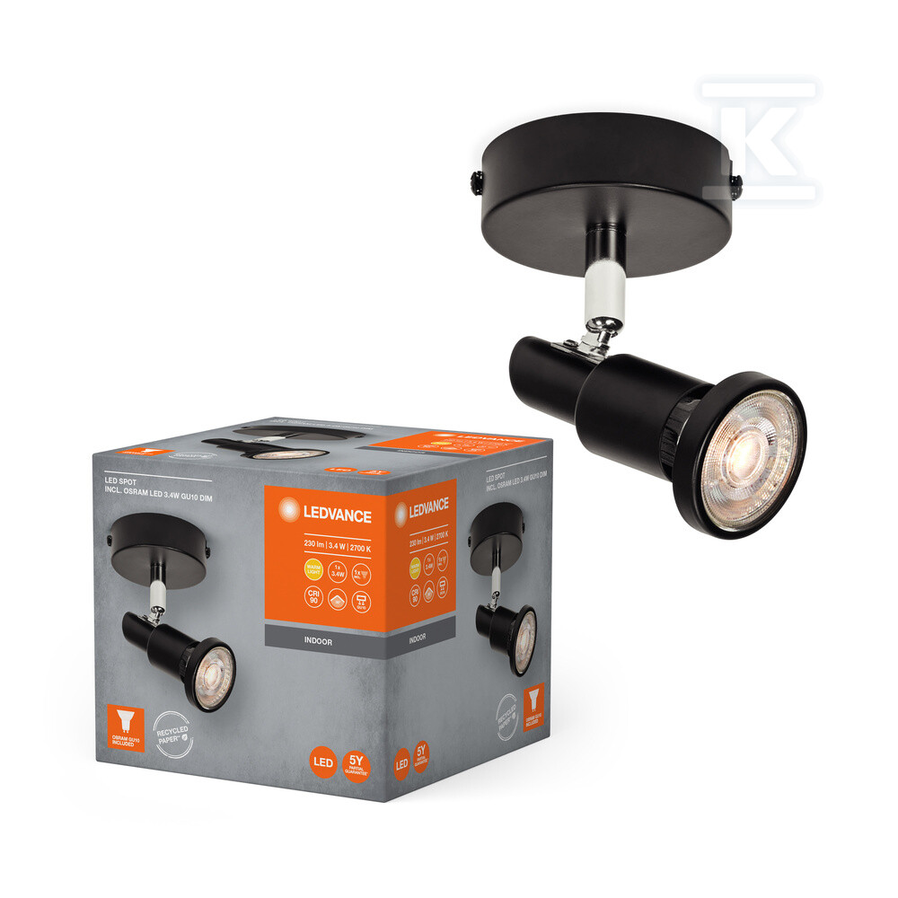Oprawa SPOT BLACK 1 X 3.4W 927 DIM - 4058075828766