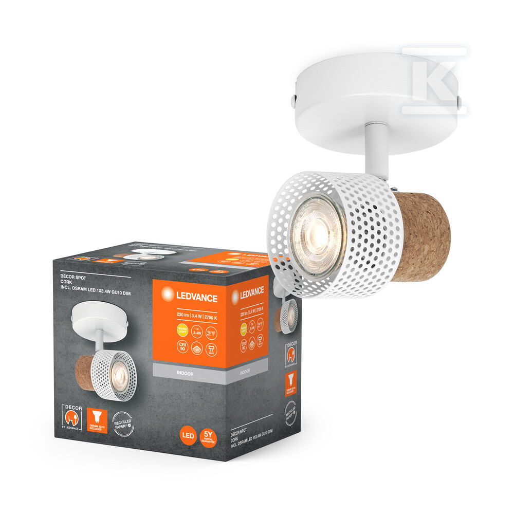 Світильник LED DECOR SPOT CORK WHITE - 4058075833296
