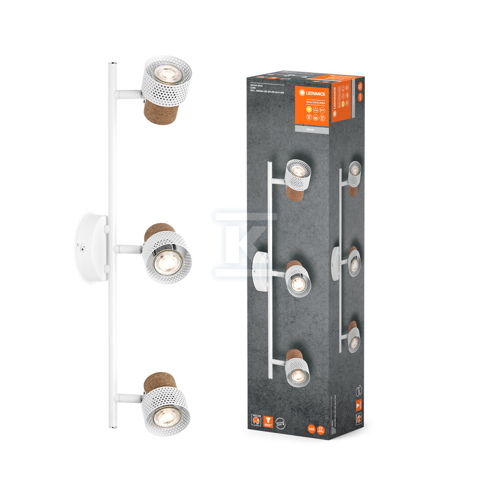 Oprawa LED DECOR SPOT CORK WHITE 3x3.4W - 4058075833357