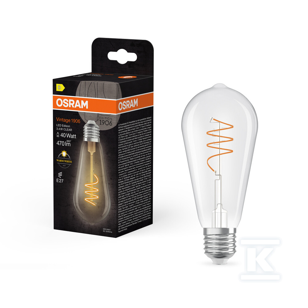 Лампа LED VINTAGE 1906 LED EDISON 3.4W - 4058075837027