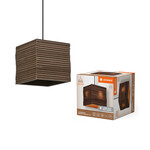 Oprawa dekoracyjna Decor Cardboard Square Pendant E27 Brown