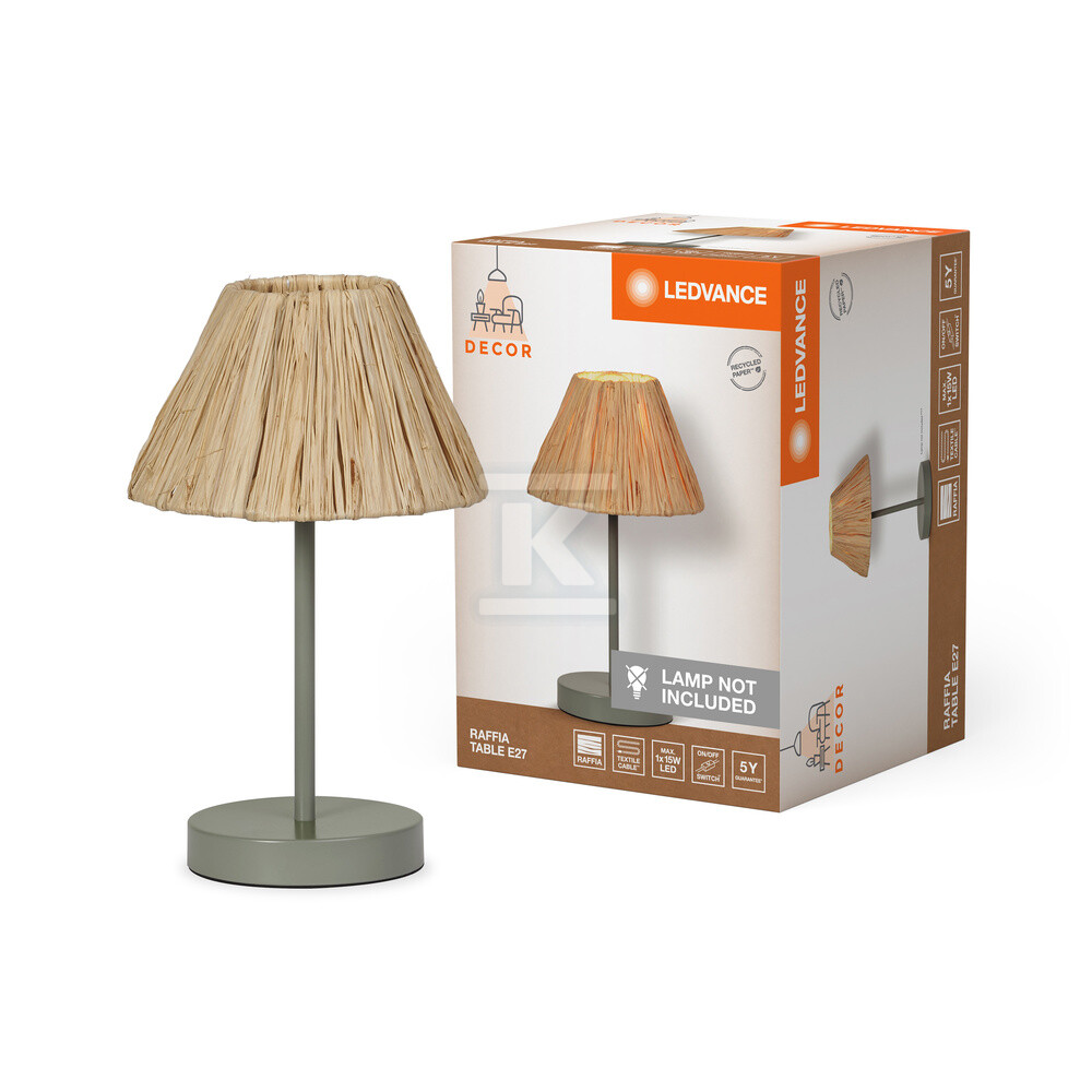 Лампа декоративна Raffia Table E27 - 4058075838215