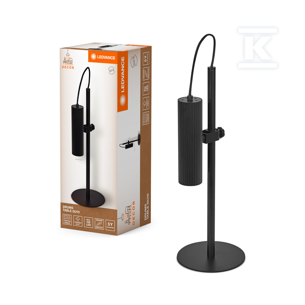 Лампа Decor Drums Table GU10 Black - 4058075838543