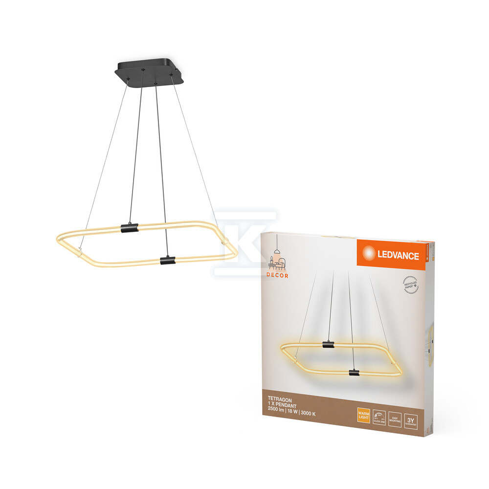 Oprawa LED DECOR TETRAGON PEND 18W830 - 4058075842182