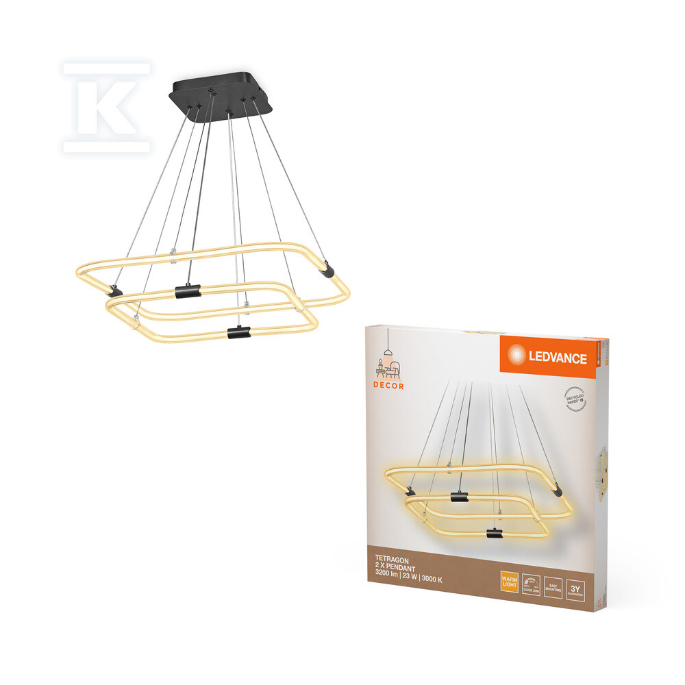 Oprawa LED DECOR TETRAGON 2XPEND 23W830 - 4058075842205