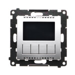 Програмований термостат з дисплеєм з вн/зн датчиком температури, без зонда (модуль) 16(2) A, 230V~, колір: срібний матовий